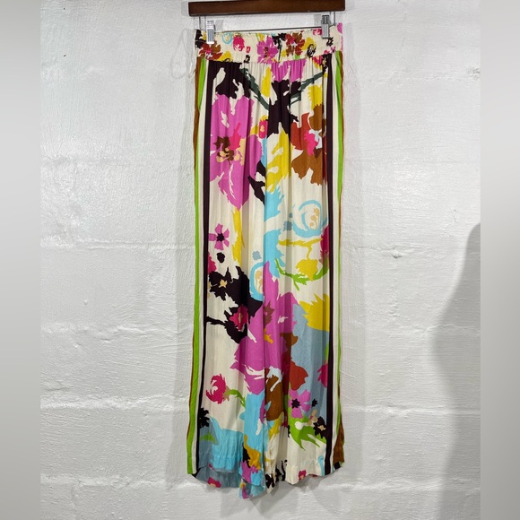 ANTHROPOLOGIE CONDITIONS APPLY FLORAL SATIN WIDE LEG (a134) - Picture 5 of 16